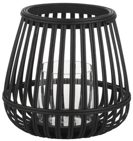 Eglo 422085 - Gyertyatartó BUNAWAN 20x22 cm fekete/bambusz