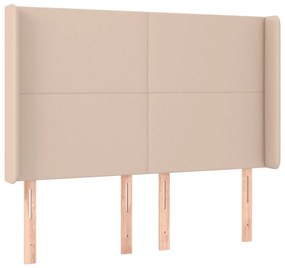 cappuccino műbőr LED-es fejtámla 147x16x118/128 cm