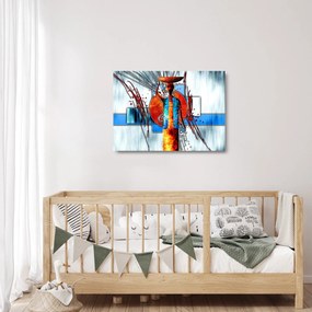 Egy ősi ember képének festménye (üvegen) (70x50 cm)
