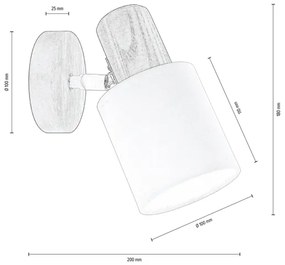 Spot-Light DO2248156 - TRENDY fali spotlámpa 1xE27/15W/230V fenyő
