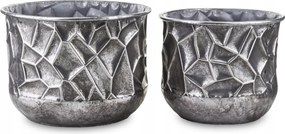 Fém kaspó fedél ezüst, öregített 2 db