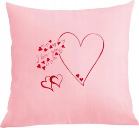 Párna párnahuzat Valentin Nap Szívek I love You