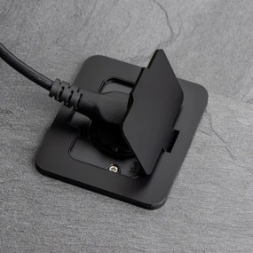 Brilagi - Kültéri padlóba építhető konnektor IP55 fekete téglalap alakú