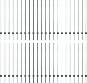 vidaXL Kerítésoszlop 44 pcs Zöld 180 cm Acél