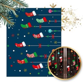 Karácsonyi Díszek Üvegmatrica Mikulás Dekoráció 2 Db