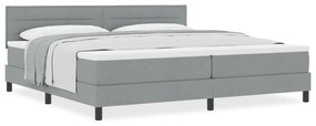 Boxspring Ágy Mattal Világosszürke 200x200 cm Ágynemű