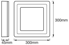 Ledvance - LED Mennyezeti lámpa SQUARE LED/18W/230V