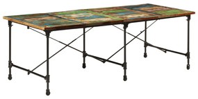tömör újrahasznosított fa étkezőasztal 220 x 90 x 77 cm
