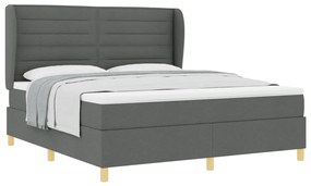Boxspring Ágy Matraccal Sötétszürke, 180x200 cm Szövet