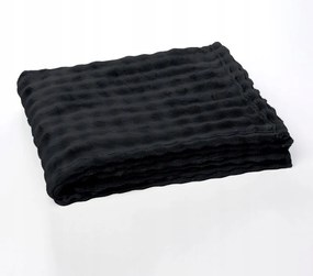 130 X 180 Cm-es Dombornyomott Mintás Fekete Takaró 280 G/m² Beltéri Használatra