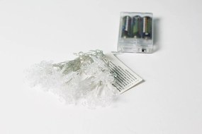 NEXOS Karácsonyi fénylánc hópehely meleg fehér 20 LED