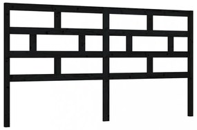 fekete tömör fenyőfa ágyfejtámla 186 x 4 x 100 cm