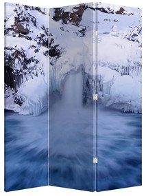 Paraván - Vízesés télen (126x170 cm)