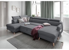 Sötétszürke kinyitható sarokkanapé (bal oldali) Sweet Harmony – Miuform