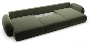 Zöld zsenília kinyitható-tárolóhelyes (U alakú) sarokkanapé Tonale – Cosmopolitan Design