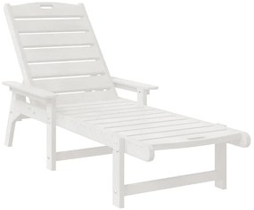 Kerti pihenő bútor 2 pcs Fehér 53 x 195.5 x 30 cm Polietilén