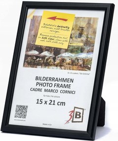 Képkeret fa akril üveg lógó álló fekete 15x21cm