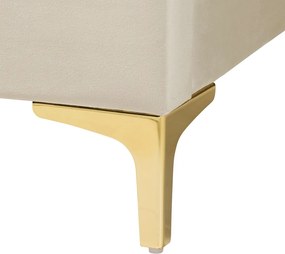 Ágy ágyráccsal, 160x200, bézs Velvet szövet, ISADORA