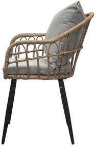 Autronic Kerti szék, fém, polirattan, natúr, AZ-F1406 NAT