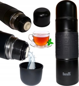 Ital Termosz Kávé Tea Meleg Hideg Berretti Fekete Szilárd 0,75L