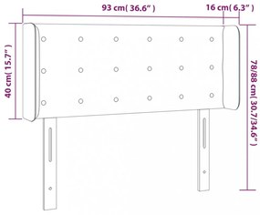 sötétbarna szövet fejtámla 93x16x78/88 cm