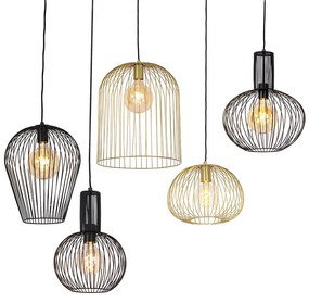 5 db design lógólámpa szett fekete és arany - Wires