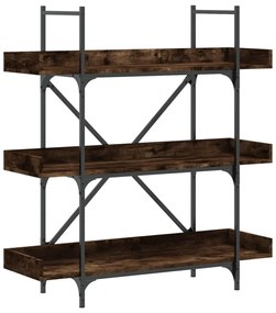 3-szintes füstös tölgy szerelt fa könyvespolc 100x33x108,5 cm
