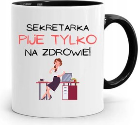 Bögre Fekete Ajándék Titkárnőnek Csak fényképes nyomattal