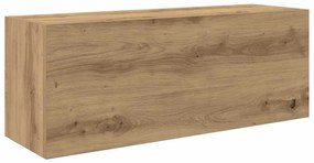 kézműves tölgy szerelt fa fali fürdőszobaszekrény 80x25x30 cm