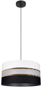 Csillár zsinóron CORAL 1xE27/60W/230V fekete-fehér