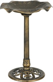 Outsunny Madárfürdő, Madáretető Lótuszlevél Formájú Medencében, dim. Ø 50 x 71H cm Polipropilén Antik Bronz | Aosom
