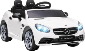 AIYAPLAY Elektromos Autó Gyermekeknek 3 Éves Kortól Mercedes SLC 300 12V Akkumulátorral, Távirányítós, LED Fényszórókkal, Síppal, Zenével, Fehér | Aos
