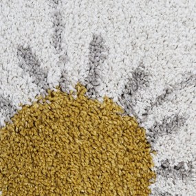 Világosszürke-krémszínű gyerek szőnyeg ø 120 cm Bohemian Daisy – Nattiot