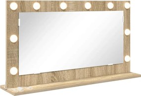 vidaXL Toalett Tükör Sonoma tölgy 80 x 45 x 18 cm Üveg és mérnöki fa