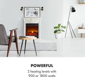 Klarstein Etna Pozzolana, elektromos kandalló, 1800 W, heti időzítő, távirányító, fehér