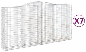 7 db íves horganyzott vas gabion kosár 400x50x200/220 cm