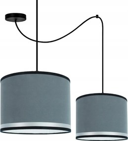 Modern Függő Mennyezeti Lámpa 200cm Szürke Kerek Lámpabúra Hálószoba Nappaliba