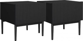 Nicole éjjeliszekrény készlet 46 cm - fekete / fekete lábak