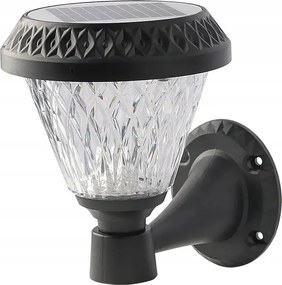 Kültéri LED-es napelemes kerti fali lámpa távirányítóval fekete V-tac