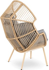 Kerti pihenőfotel szürke párnával. CEZARE