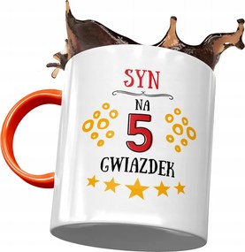 Narancssárga Bögre Fiának Ajándék Nyomtatott Fotóval