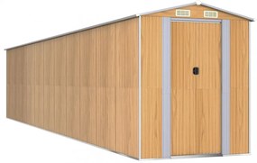 világosbarna horganyzott acél kerti fészer 192x938x223 cm