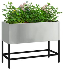 Magas Kerti Ágyás 60x26x45 cm Horganyzott Acél
