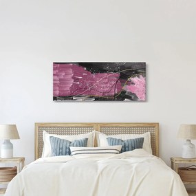 Kép - Rózsaszín-fekete absztrakció (120x50 cm)