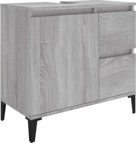 vidaXL szürke sonoma színű szerelt fa fürdőszobaszekrény 65x33x60 cm