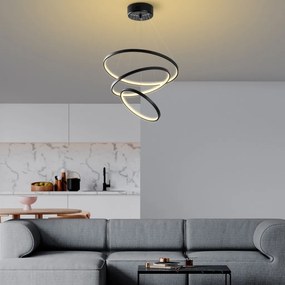 Simit 13697 fekete fém LED függőlámpa, 50 x 50 cm
