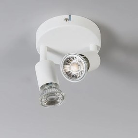 Modern fehér spotlámpa dönthető kerek 2-lámpás - Jeany