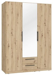 MARO gardróbszekrény tükörrel 150x213 cm artisan tölgy
