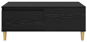 vidaXL Dohányzóasztal fiókkal Fekete tölgy 90 x 50 x 35 cm Faanyag