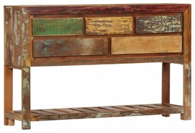 tömör újrahasznosított fa tálalószekrény 120 x 30 x 75 cm